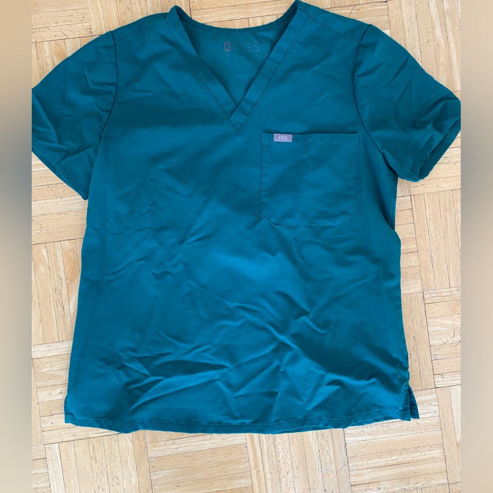 Figs M Catarina One Pocket Scrub Top - Hunter Green